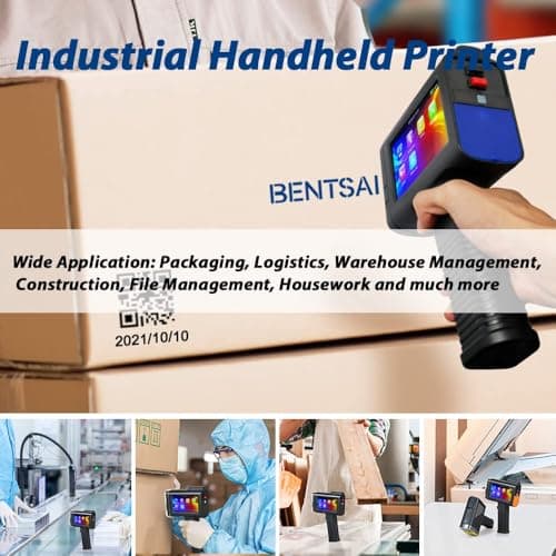 BENTSAI BT-HH6105B2 Handheld Inkjet Printer with 1/2 Inch Print Height Portable Handheld Printer for EXP Date, Batch Number, QR Code, Barcode, Logo on Carton Wood Fabric Plastic Metal (Black) 5