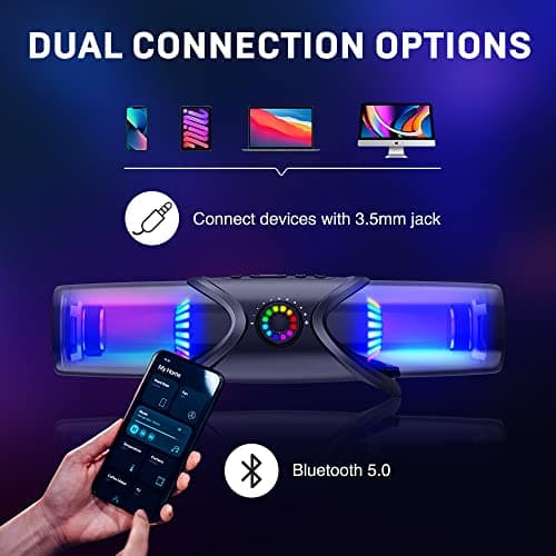 WolfLawS Computer Speakers,Bluetooth SoundBar,Computer Speakers for Desktop Monitor with RGB Light,PC Speakers with Subwoofer,USB Powered Sound Bar for Laptop 3.5mm Headphone Jack 7