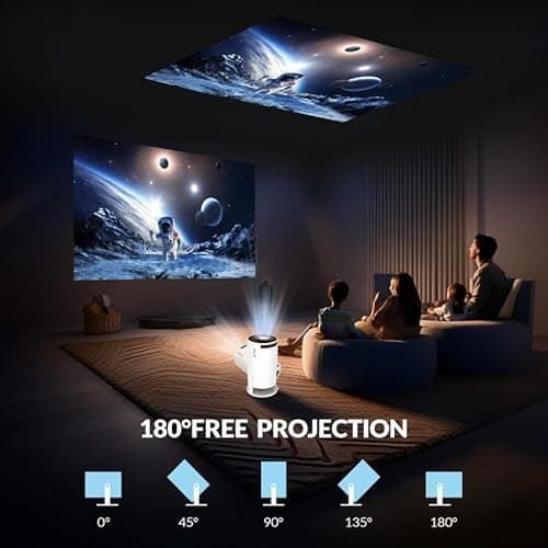 2025 Upgraded HY300 PRO+ Mini Portable Projector,Smart Projector with Android 11.0, 200 ANSI Lumens, Short Focus, WiFi6 + BT5.0, Support 4K 1080P Decoding, for Outdoor Camping,Home Theater 6