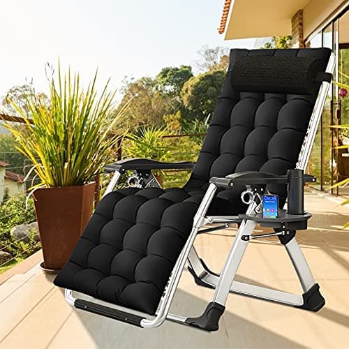 DoCred Comfy Folding Recliner Chair - Bedroom & Living Room, Patio Lounge Chair with Removable Cushion for Indoor Outdoor 6