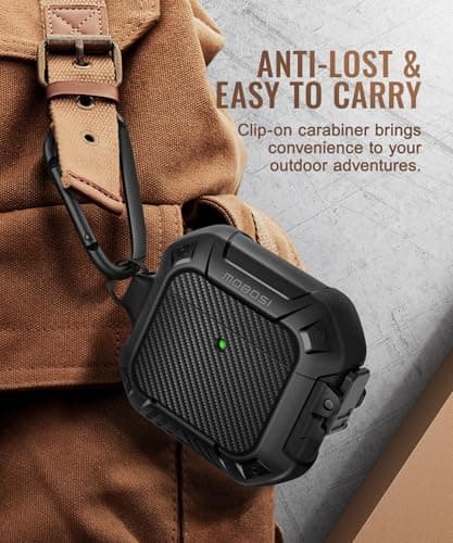 MOBOSI for AirPods 4 Case, Compatible with AirPods 4th Generation Case Cover with Lock&Keychain&Cleaner Kit, Full Body Shockproof Protective Hard Shell (2024), Black 6