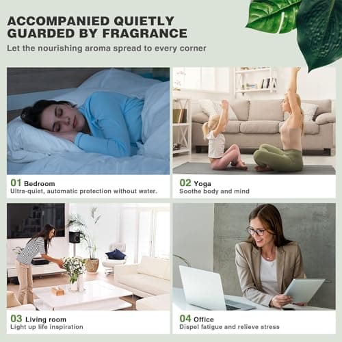 Essential Oil Volcano Diffuser, Volcano Humidifier Diffuser with 4 Essential Oils, 2 Mist Modes, Timer and Waterless Auto-Off, Aromatherapy Diffuser for Home Office, 360ml, Black 6