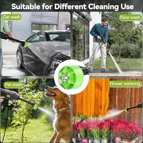 Portable Cordless Pressure Washer, 990PSI Portable Pressure Washer, Battery Powered 15000mAh, 6-in-1 Nozzle,10 Level,33FT Hose,Handheld Car Washer, Power Cleaner for Car, Patio,Floor 8