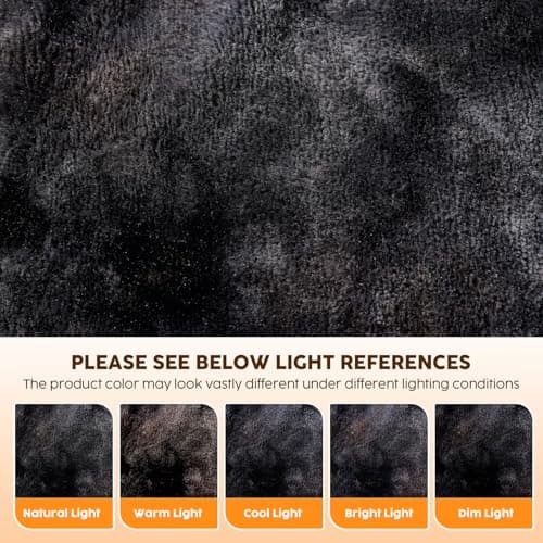HYLEORY Electric Heated Throw Blanket - Soft Thick Faux Fur Heating Blanket with 5 Heat Levels & Auto-Off 3 Hrs, Fluffy Flannel Warm Christmas Blankets for Winter Bed,ETL Certification, Black 7