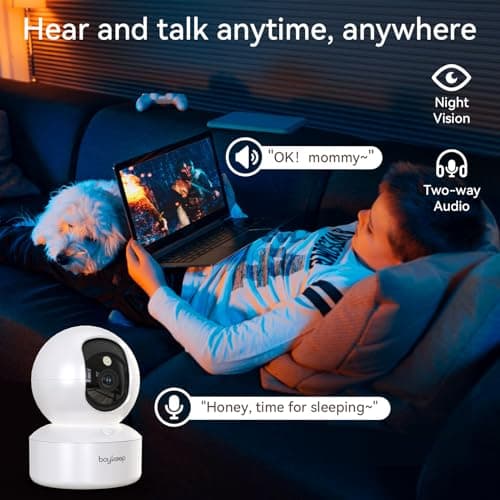 BoyKeep Indoor Camera - 2K Pet Camera, 5G/2.4GHz WiFi Cam for Baby Monitor with Phone App, 360° Pan & Tilt, 2-Way Audio, Color Night Vision, New for 2025 with 12s Free Cloud Storage 5
