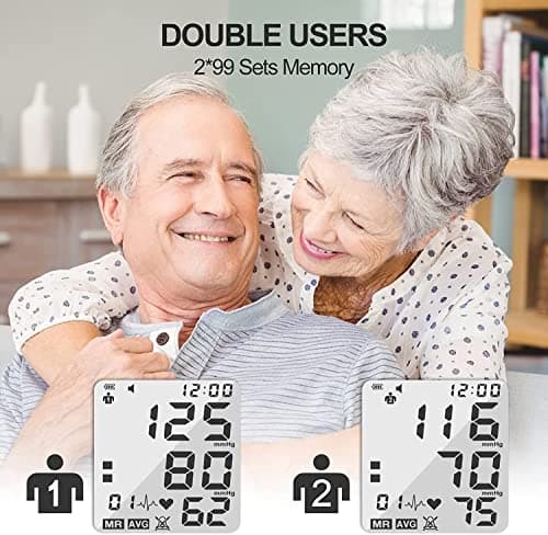 Blood Pressure Monitor, Bp Monitor with 2 Cuffs, The Universal and Extra Large Cuff(22-44cm&38-55cm) - 2 * 99 Sets of Memory for Home Use 5