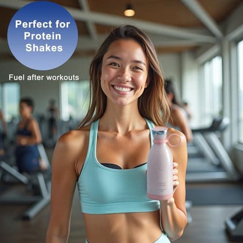 Portable Personal Mini Blender for Smoothies: 11.8 fl oz Small Juicer Cup for Protein Shakes with Wireless Charging - Great for Women Fitness & Dieters - Ideal for Gym Travel Office Use 7