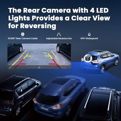 9.26" Carplay Screen for Car, Wireless Portable Car Play Screen for Apple CarPlay & Android Auto, OTA Updates, Backup Camera, Bluetooth 5.0, Mirror Link, Voice Control, GPS Navigation, FM 6