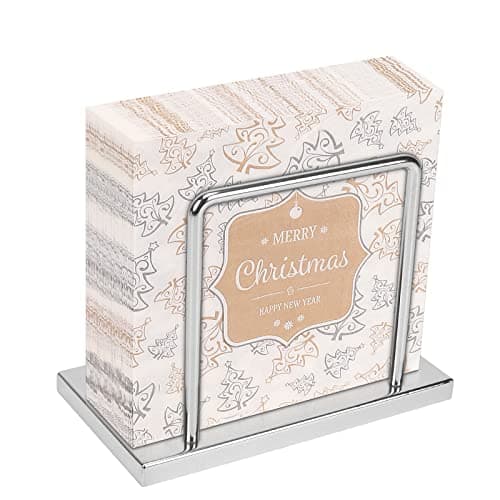 Livabber Napkin Holder, Metal Napkin Storage Modern Freestanding Tissue Paper Dispenser for Table Kitchen Countertop (Metal Base, Chrome)