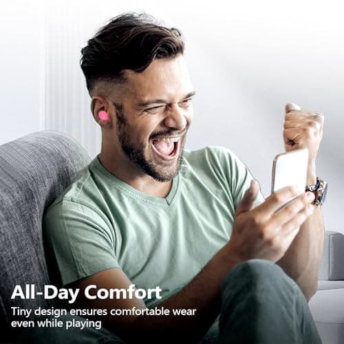 kurdene Wireless Earbuds Bluetooth 5.3 in Ear Buds Light-Weight Headphones,Deep Bass Sound,Built-in Mics Headset,Clear Calls Earphones for Sports Workout Hot Pink 7