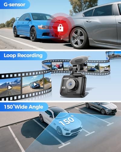 AZDOME GS63H 4K Dash Cam Built-in WiFi 6 GPS Car Dashboard Camera Recorder with STARVIS Night Vision, UHD 2160P, 150° Wide Angle, WDR, G-Sensor, Loop Recording, 24H Parking Mode 6