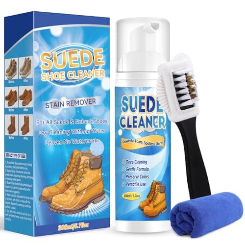 Bondtech Suede Shoe Cleaner Kit, Nubuck & Suede Cleaner with Brush & Towel, Foam Removes Dirt and Stains from Shoes, Boots, Bags, Jackets, Purses & Furniture 6.76 OZ