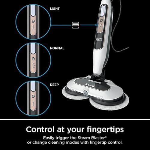 Shark Steam & Scrub with Steam Blaster Technology All-in-One Hard Floor Steam Mop with 3 Steam Modes & LED Headlights S8201, Rotator White 9