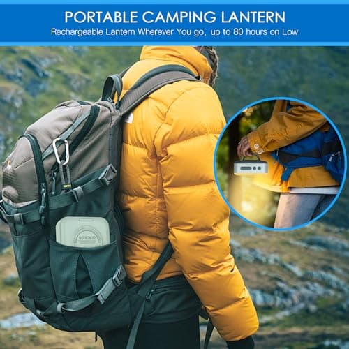Sinvitron Camping Lantern - Solar Lantern, 5200mAh Rechargeable Camping Lights via Type-C and Solar,1000LM, 5 Lighting Mode,Waterproof Led Lanterns for Power Outages,Hurricane,Hiking,Fishing (White) 5