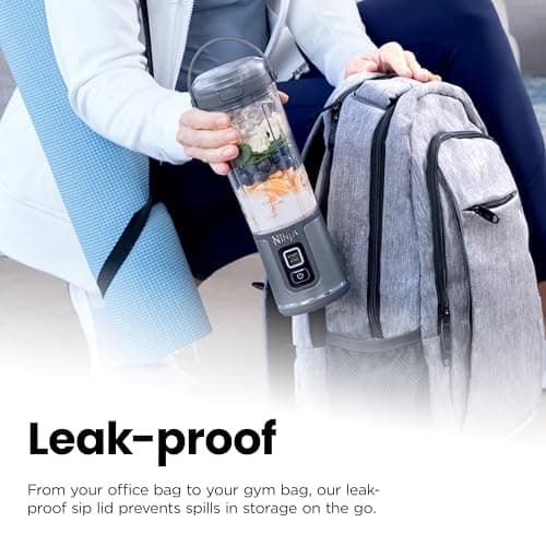 Ninja BC151NV Blast Portable Blender, Cordless, 18oz. Vessel, Personal Blender-for Shakes & Smoothies, BPA Free, Leakproof-Lid & Sip Spout, USB-C Rechargeable, Dishwasher Safe Parts, Denim Blue 6