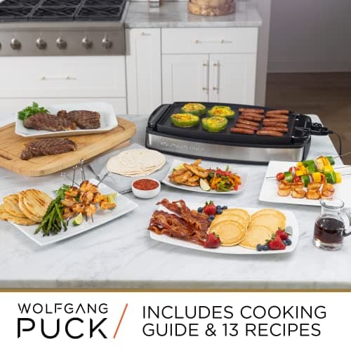 Wolfgang Puck XL Reversible Grill Griddle, Oversized Removable Cooking Plate, Nonstick Coating, Dishwasher Safe, Heats Up to 400ºF, Stay Cool Handles 7