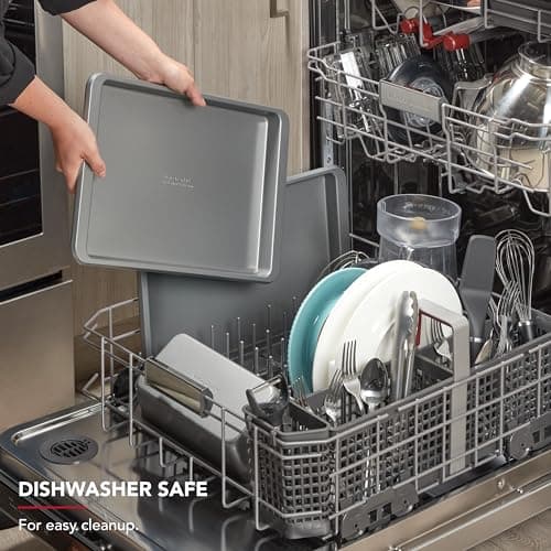 KitchenAid Nonstick Swiss Engineered Aluminized Steel Loaf Pan, Dishwasher Safe, 9 x 5 Inch, Ink Blue 7