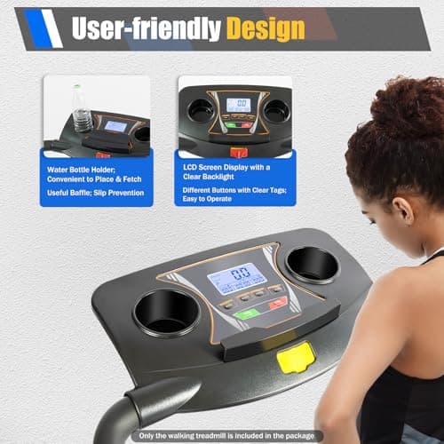 PIAOCAIYIN Treadmills for Seniors, Exercise Treadmill w/LCD Display Screen, Walking Machine for Home, Recovery Fitness Exercise Machine w/PVC Running Belt, 220lbs Capacity, Adjustable Speed 7