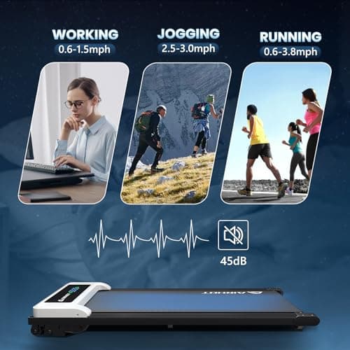 AIRHOT 15 Incline Walking Pad Treadmill With Remote Control & LED Display, 2.5HP Under Desk Quiet Portable Treadmill for Home Office Use, Compact Space 5