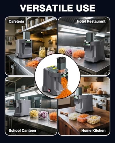 WantJoin 5 in 1 Electric Vegetable Chopper - Multifunctional Commercial Vegetable Dicer Food Fruit Processor Stainless Steel Blades for Slicing(2.5mm), Dicing(6/8/12mm), Chopping(2.5mm),Shredding 7