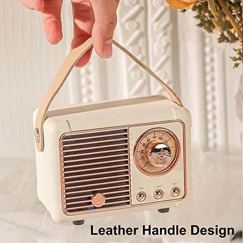 Baolira Retro Bluetooth Speaker, Portable Wireless Speaker with Crystal Clear Stereo Sound Rich Bass, Vintage Decor, Birthday Gifts for Women Teenage (Beige) 6