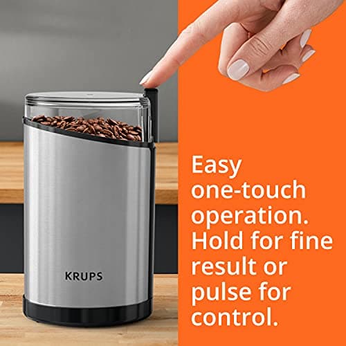KRUPS Electric Coffee Grinder: 3 oz Capacity, 200 Watts - Versatile for Beans, Spices, Nuts - One-Touch Operation, Customizable Grind for 12 Cups - Ideal for Espresso, French Press 6