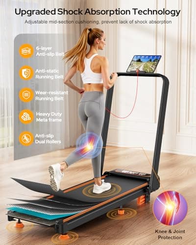 Walking Pad with 10% Incline, 3.5HP Lower Noise Than Other, Walking Pad Treadmill with Handle Bar, Portable Treadmills for Home Small, Foldable Walking Pad 350+lb Capacity, Smart App & Remote 5