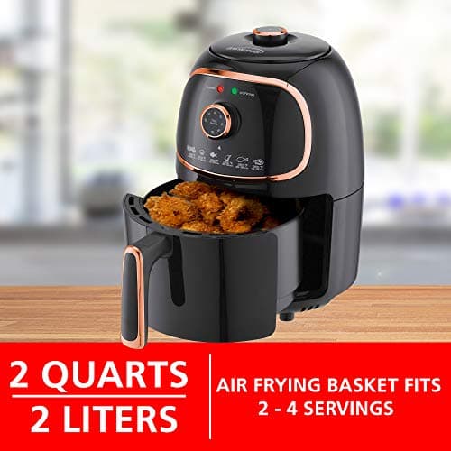 Brentwood AF-202BKC Small Electric Air Fryer, Timer & Temp. Control, 2-Liter, Black/Copper 8