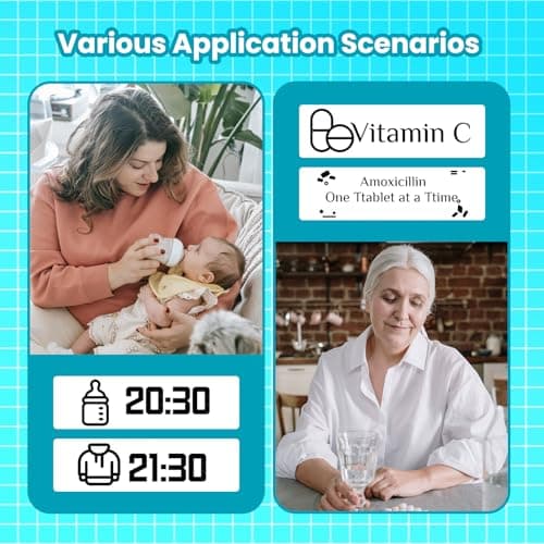 vretti Label Maker Machine with Tape, HP2 Portable Bluetooth Label Printer for Storage, Shipping, Barcode, Office, Home, Organizing Mini Sticker Label Maker with Multiple Templates (Blue) 7