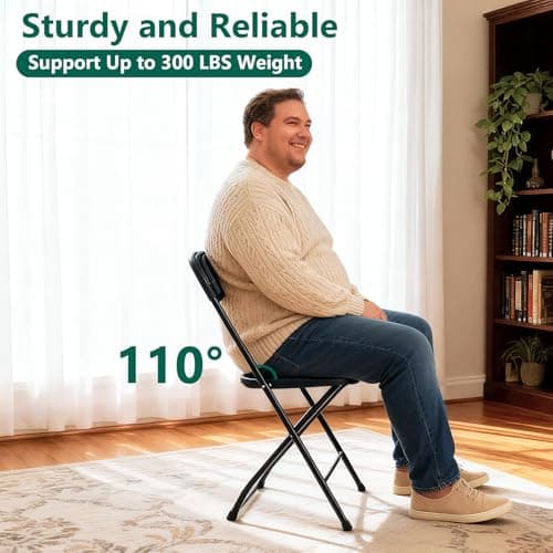 FurniEdge 2 Pack Black Plastic Folding Chairs, Outdoor Portable Folding Chair with Steel Frame, 350lbs Capacity Stackable Foldable Chairs for Patio, Garden, Picnic, Kitchen, Events 4