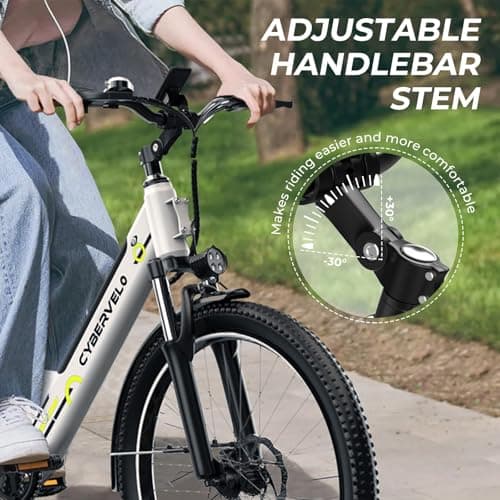 Cybervelo 1000 Peak Electric Bike for Adults,up 80 Miles Removable Battery Ebike, 26" Electric E Bike with 7-Speed,Adult Electric Bicycles for Commute Beach Snow Womens/Man All Terrain 6