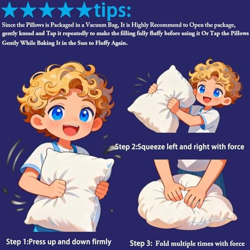 HKYLRAN Bed Pillows King Size Set of 2,for Sleeping, Adjustable King Pillows 2 Pack with Zipper, Cooling Hotel Quality with Premium Soft Down Alternative Fill 5