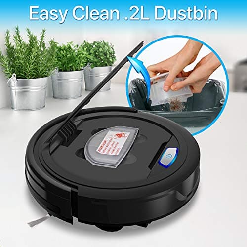 SereneLife PURE CLEAN PUCRC26B.9 Automatic Robot Vacuum Cleaner-Robotic Auto Home Cleaning for Clean Carpet Hardwood Floor-Bot Self Detects Stairs-Air Filter Pet Hair Allergies Friendly- 7