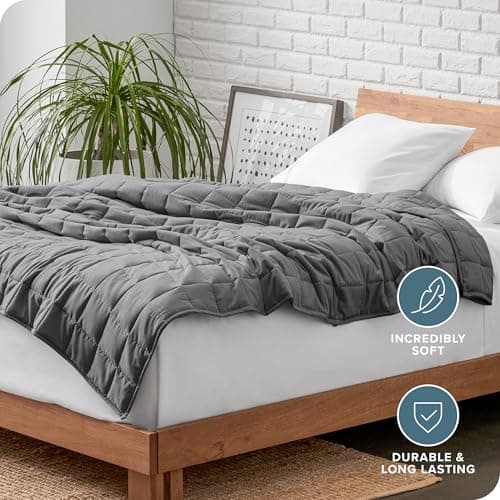 Bare Home Weighted Blanket King Size 30lb (80" x 87") for Adults - All-Natural 100% Cotton - Premium Heavy Blanket Nontoxic Glass Beads (Grey, 80"x87") 5