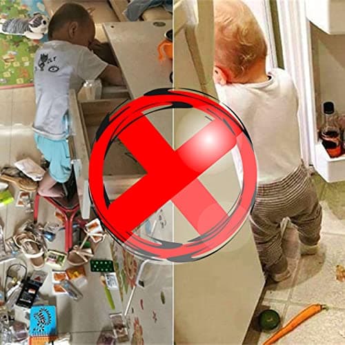 LRANFOW 10 Pack U-Shaped Baby Proof Cabinet Locks No Drilling Required, Adjustable Child Safety Latches for Cabinets Drawers Kitchen Doors, White 8