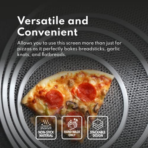 New Star Foodservice Restaurant-Grade Seamless Aluminum Pizza Baking Screen, 12 Inch 8