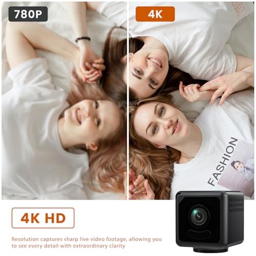 Terura Mini Camera, 4K WiFi Wireless Camera Micro Portable Nanny Cam with Motion Detection, Cloud & SD Storage, Night Vision, Smart HD Tiny Security Cameras for Home Pet Baby Office Indoor Outdoor 5