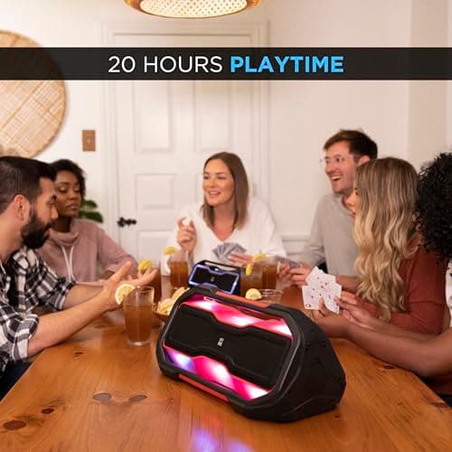 Altec Lansing ROCKBOX Wireless Bluetooth Speaker, Portable Waterproof Speaker with 20 Hour Playtime and 5 Illuminating LED Light Modes, Floating Wireless for Indoors and Outdoors 7