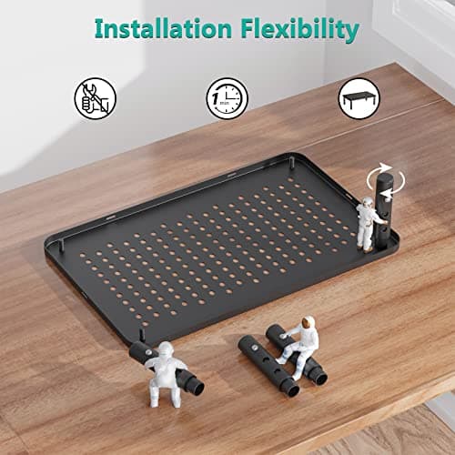 WALI Computer Monitor Stand for Desk, Adjustable Laptop Riser, Desk Monitor Stand Underneath Storage for Office, Home, School Supplies (STT003), 1 Pack, Black 7