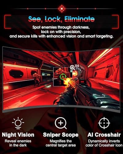 SANSUI 34 Inch UWQHD 200HZ Curved Gaming Monitor, FastVA 3440x1440P Ultrawide 1500R Curved Gaming Computer Monitor 21:9 with PIP PBP, AI Tech Enhance, 2xHDMI2.1 DP1.4 Ports(HDMI2.1 Cable Incl.) 5