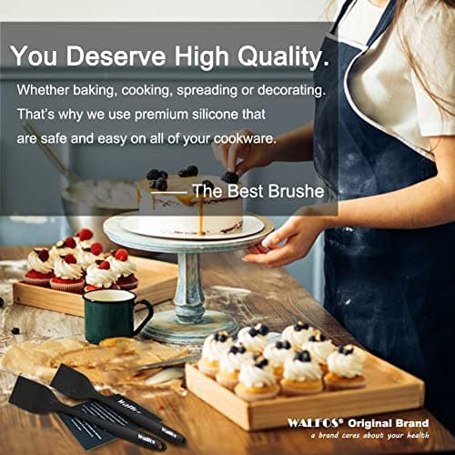 Walfos 600°F Heat Resistant Silicone Basting Brushes BPA Free Pastry Brush, Spread Oil Butter Sauce for BBQ Grill Baking Kitchen Cooking, Dishwasher Safe (2 SIZE) 6