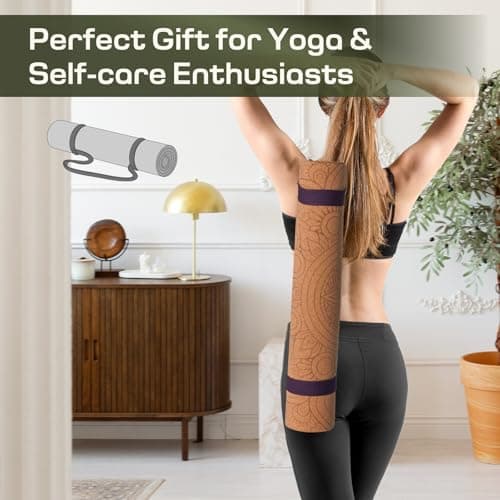 U&M 72'' x 26'' Cork Hot Yoga Mat (5mm Thick) - Natural Tree Rubber Base & Cork Surface, Absorbs Sweat & Non-Slip, Provides Sufficient Support for Hot Yoga/Pilates/Fitness (7.5lbs) 5