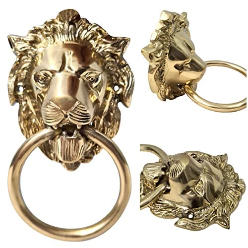 Authentic Vintage Brass Lion Door & Gate Knocker Handle Pull Door Accessories Home Decor 7