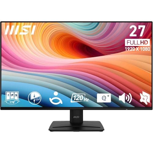 msi PRO MP271A E2 27-inch IPS 1920 x 1080 (FHD) Gaming Office Monitor, 120Hz, Free-Sync, HDMI, DisplayPort, VGA Port, VESA Mountable, Tilt, Speaker, 4-Side Slim Bezel 1ms, Black