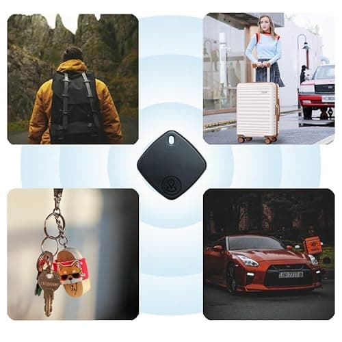 2 Pack Bluetooth Tracker Works with Apple Find My, Key Finder Locator with Sound, Anti-Lost Device for Wallet Keys iPhone, GPS Tracking Device for Kids Pets Luggage 5
