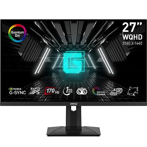 msi G274QPF-QD, 27" Gaming Monitor, 2560 x 1440(QHD), IPS, 170Hz, FreeSync Premium, HDR400, HDMI, Displayport, USB C, Tilt