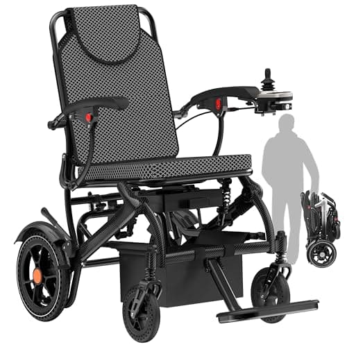 BIQISSI Electric Wheelchair for Adults, 36LBS Lightweight Electric Wheelchairs, 500W Brushless Motor Power Wheelchair, Foldable Motorized Wheelchair for Seniors, Airline Approval, 15Miles, MF-20