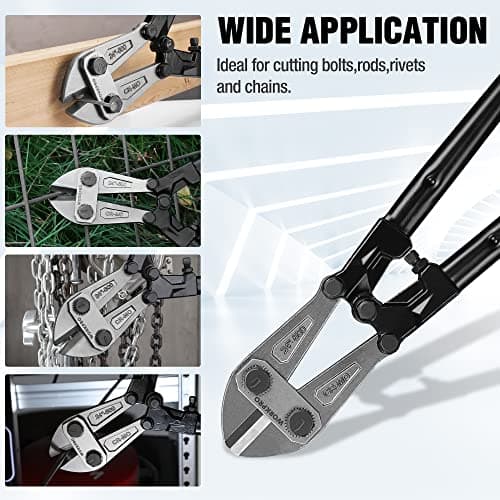WORKPRO W017006A Bolt Cutter, Bi-Material Handle with Soft Rubber Grip, 24", Chrome Molybdenum Steel Blade 7