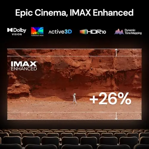 Valerion StreamMaster Plus2 4K Laser Projector - 300" IMAX Enhanced Home Theater, 4ms |240Hz Response, Gaming Projector with 3D & Dolby Vision, HDR10, GTV, Smart Home & AI Assistant 6