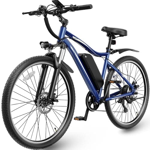 YOLOWAY 750W Electric Bike for Adults, 22 MPH, 50 Miles Long Range Electric Bicycle for Adults, 27.5 Inch Tires E-Bike, 480WH Removable Battery Commuter Bike, Blue